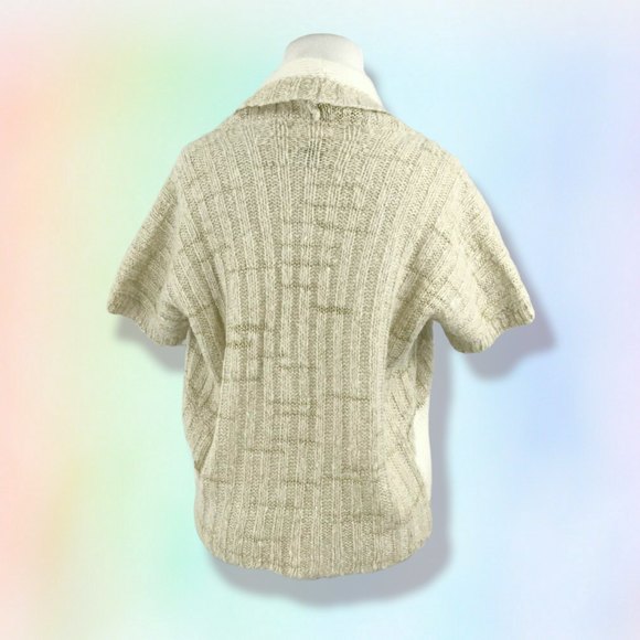 Anthropologie‎ Sleeping On Snow Cardigan Shrug Small Metallic Angora Wool Blend - Picture 3 of 8